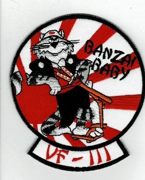 US Navy F-14 Tomcat "VF-111 Banzai Baby!" patch