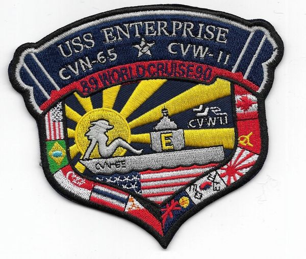 USS Enterprise CVN-65 "World Cruise '89 - '90" patch