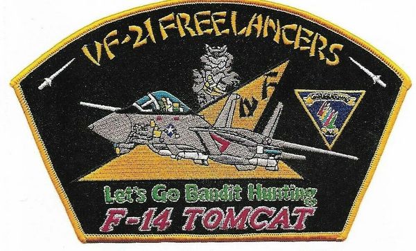 VF-21 "Freelancers - Let's Go Bandit Hunting" F-14 Tomcat Squadron patch.