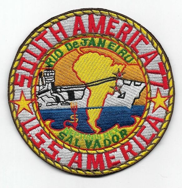 USS America CV-66 South America 1977 patch.