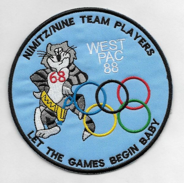 USS Nimitz CVN-68 Westpac 88 "Let The Games Begin Baby" patch.