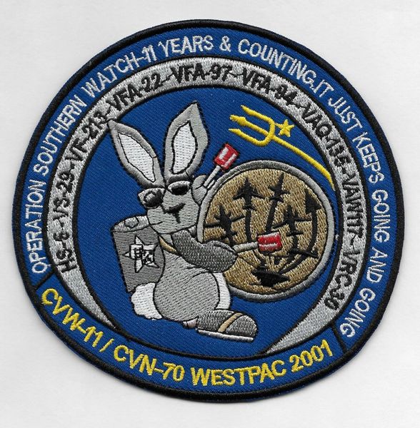 USS Carl Vinson CVN-70 Westpac 2001 "Operation Southern Watch" patch.
