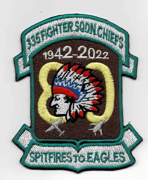 335th Fighter Squadron 80th Anniversary "Spitfires to Eagles 1942 - 2022" patch