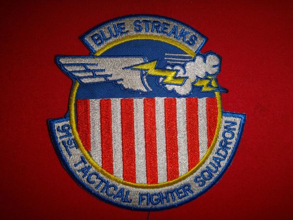 USAF 91st Tactical Fighter Squadron BLUE STREAKS 81st TFW Patch.