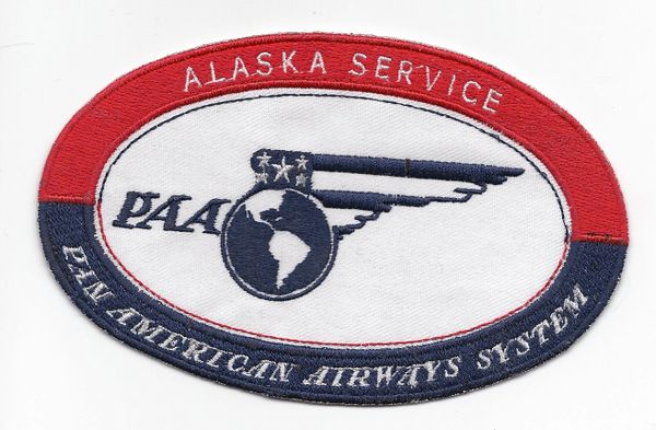 Pan American World Airways 1930's "Alaska Service" Luggage Label patch