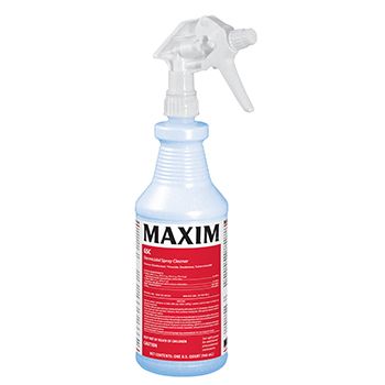 Maxim GSC Germicidal Spray Cleaner Allow product to penetrate and the surface to remain wet for 3 minutes (for Bloodborne Pathogens: allow surface to remain wet for HIV-1 1 minute and for HBV and HCV 5 minutes).
