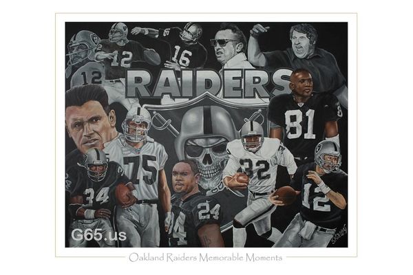 Oakland Raiders Asomugha ART Giclee Print Jiang Zunzhong 20"