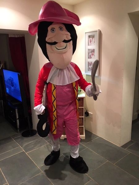 Captain Hook Pirate lookalike mascot pro costume to HIRE