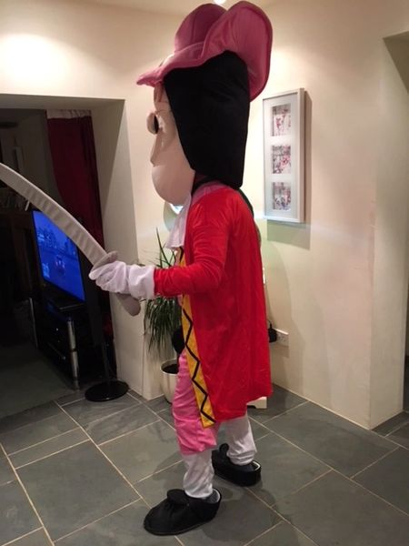 Captain Hook Peter Pan lookalike mascot pro costume to HIRE  Mascots  Costumes For Hire Children's Cartoon Characters Animals