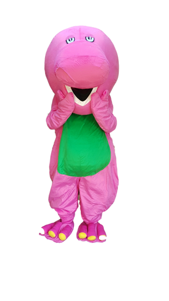 Pink dinosaur mascot costume for HIRE