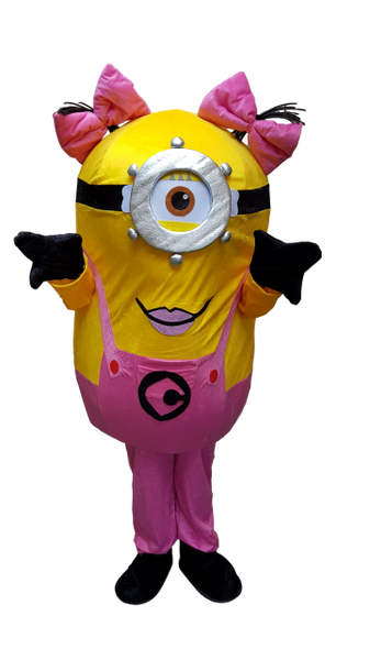 Minion Pink Girl character Pro mascot fancy dress outfit 48hr/weekend Hire