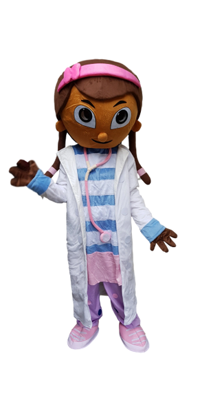 Dr McStuffins lookalike mascot costume for HIRE