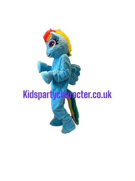 Rainbow pony rainbow dash lookalike mascot, costume hire