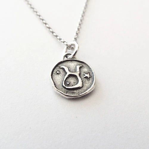 TAURUS Zodiac Small Sterling Silver Necklace | flyingtutu,jewelry ...