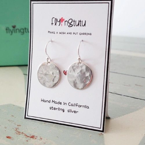 Sterling Silver Hammered Disc Earrings | flyingtutu,jewelry,handmade ...