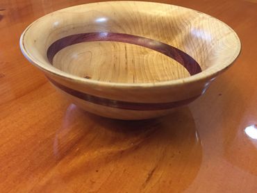 Maple and purple heart bowl