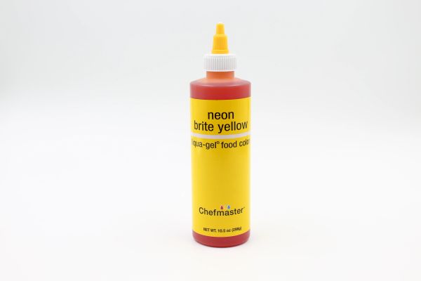 Chefmaster Neon Brite Yellow Liqua-Gel Food Coloring 10.5 oz Bottle