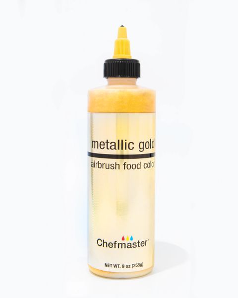 Chefmaster Airbrush Metallic Gold Food Coloring 9 oz Bottle
