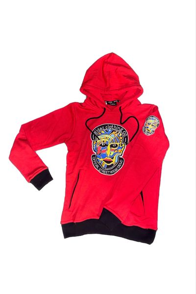 Alldaz Embroidery Millennium Man Red Hoodie