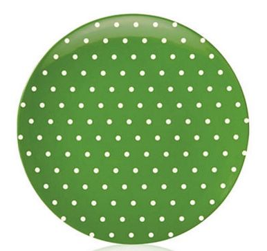kate spade new york® SALUT! Green Cream Dots Melamine Salad Plate
