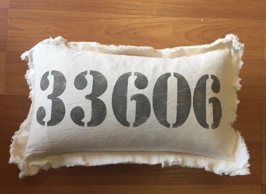 Tampa zip code pillows