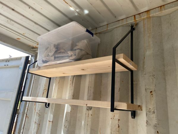 2-TIERED 19 DEEP SHIPPING CONTAINER SHELF BRACKETS