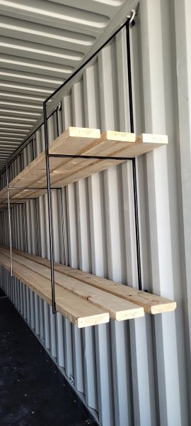 2-TIERED 19 DEEP SHIPPING CONTAINER SHELF BRACKETS