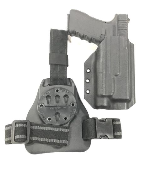 Tactical 6304 Drop-Rig Right Hand Pistol Leg Holster for Glock 17 22 w/ Light 