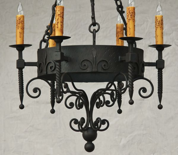 11906 Authentic Spanish Style wrought Iron Chandelier Spanish