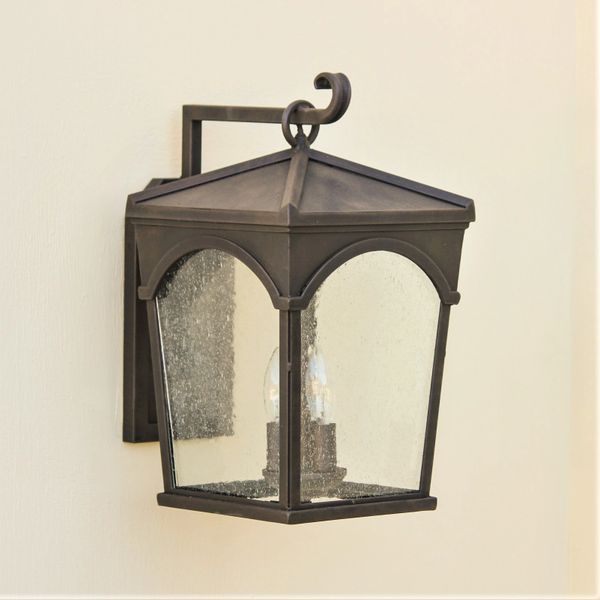 7532-3 Contemporary Wrought Iron Outdoor Wall Lantern Light | Spanish ...