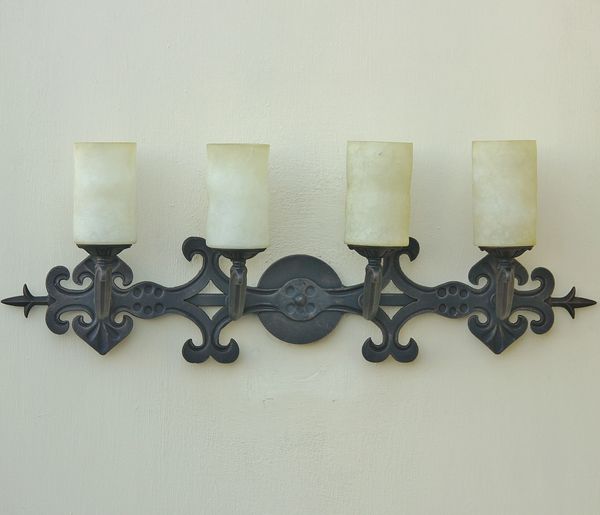 5543 4 Spanish Style Wrought Iron Bathroom Vanity Light Spanish