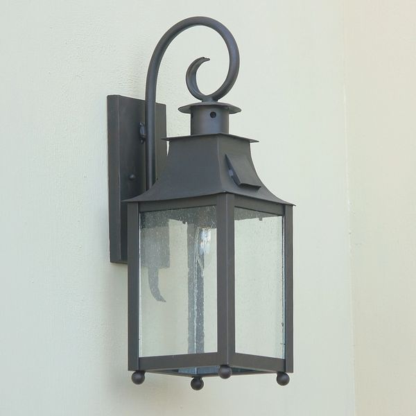 7356-1 Contemporary Outdoor Wrought Iron Wall Lantern | Spanish Revival ...