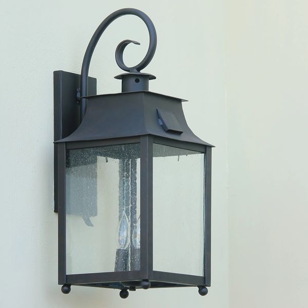 73573 Contemporary Outdoor Wrought Iron Wall Lantern Spanish Revival