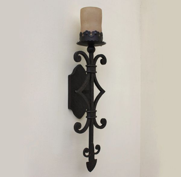52021 Rustic Tuscan Iron Wall Sconce Light Spanish Revival Lighting