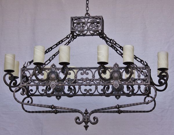 1108 12 Spanish Revival Wrought Iron Chandelier Spanish Revival Lighting