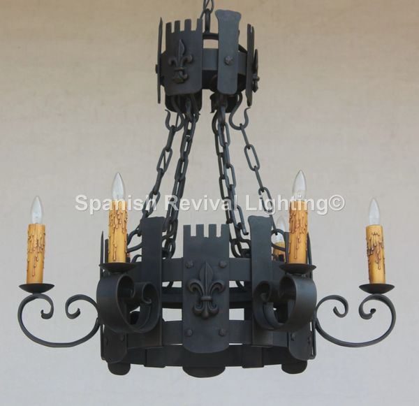 Scrupulous Måltid Fordampe 1720-6 Gothic/ Medieval Style Wrought Iron Chandelier | Spanish Revival  Lighting
