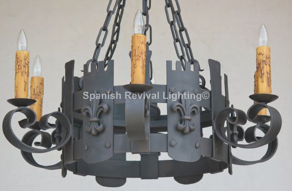 1720-6 Gothic/ Medieval Style Wrought Iron Chandelier