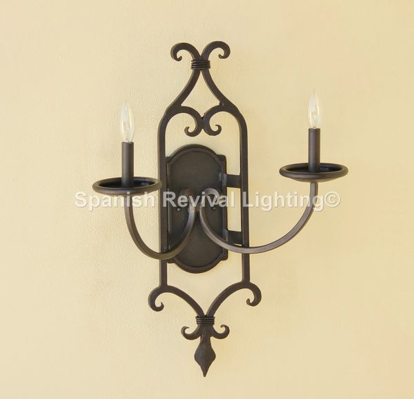 5123-2 Transitional / Contemporary Spanish Double Wall Sconce Light