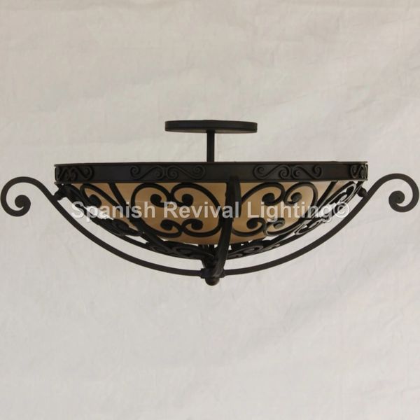 6543-4 Tuscan Style Bowl Semi Flush ceiling fixture