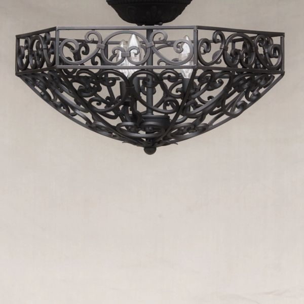6505 4 Spanish Style Semi Flush Ceiling Fixture Spanish Revival