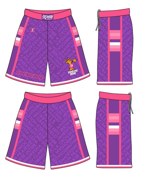 (PURPLE AND PINK) LADIES YOUNG DOE SHORTS