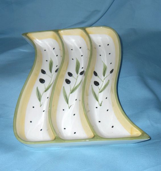 Relish Tray Unique Shape Olive Dish Ceramic Appetizer Tray