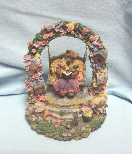 Music Box Vintage Collectible Teddy Bears In Free Moving Swing Music Box Happy Days Are Here Again