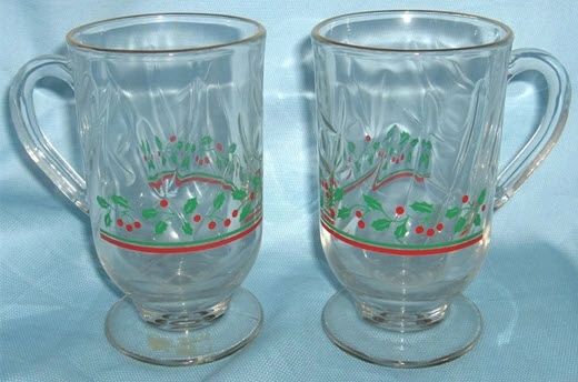 holiday glass mugs
