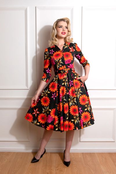 Vintage style floral on sale dress