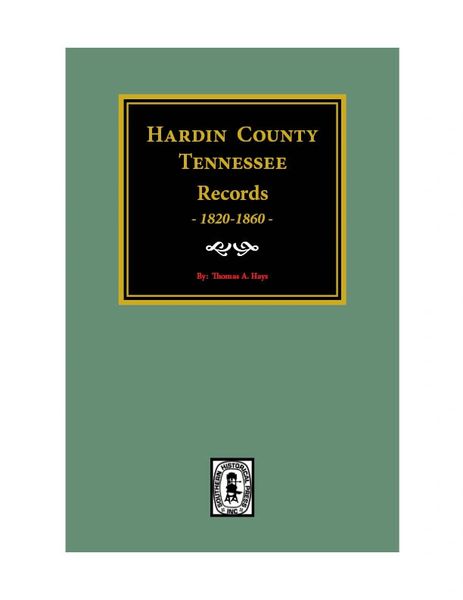 Hardin County, Tennessee Records, 1820-1860.