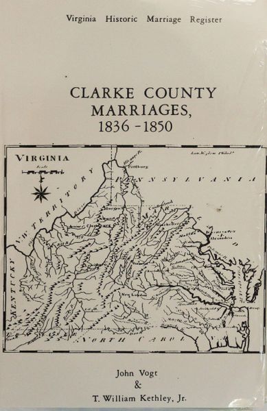 Clarke County, Virginia Marriages, 1836-1850