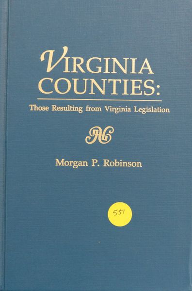 Virginia Counties: those resulting fro Virginia Legislation