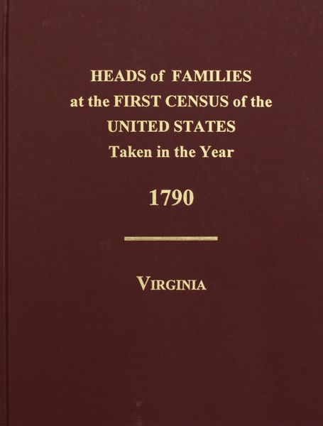 1790 Census of Virginia, Heads of Families at the First Census of the U.S. taken in the year 1790: Records of the Enumeration: 1782 to 1785.