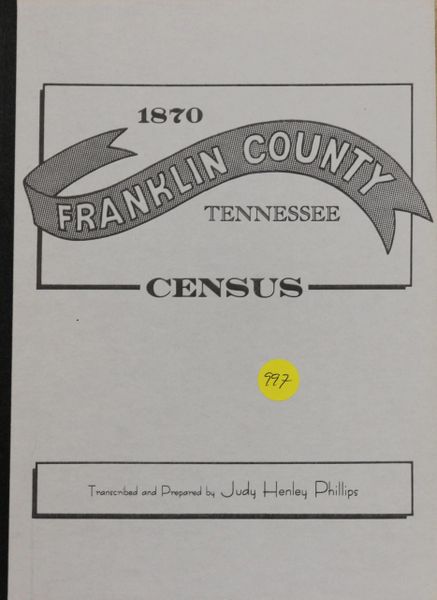 1870 Census of Franklin County, tennessee